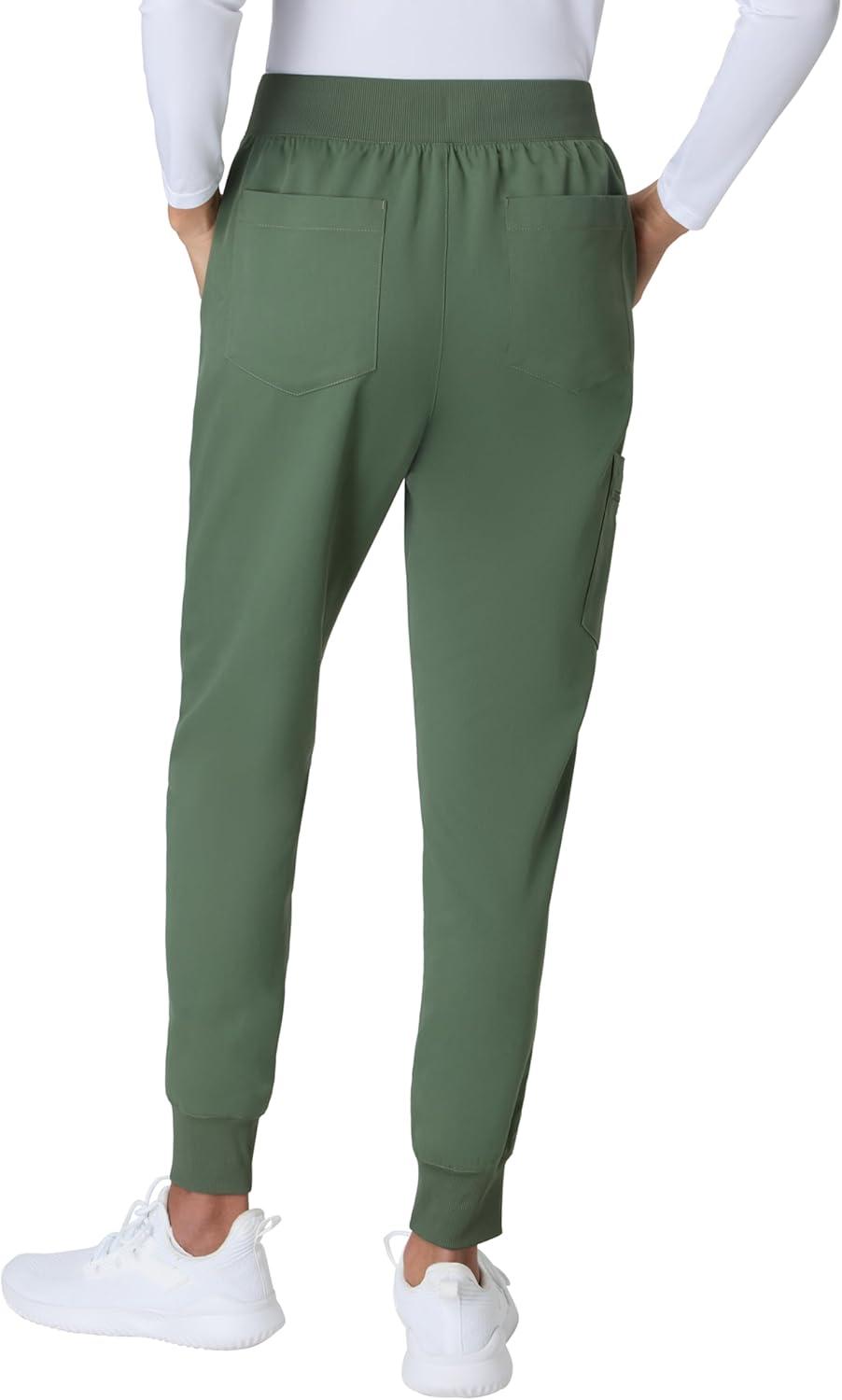 imageHanes Womens Scrub Joggers Comfort Fit Healthcare Pants for Women MoistureWicking Medical Scrubs with Odor ControlGreen Moss