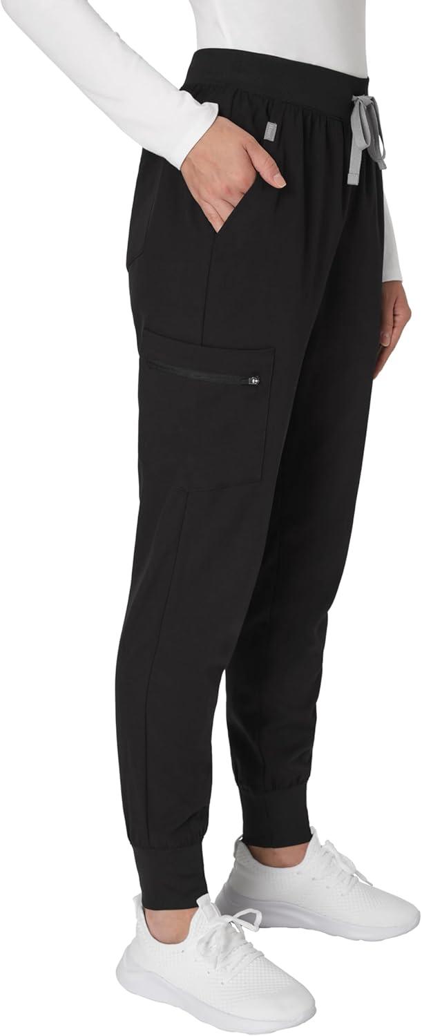 imageHanes Womens Scrub Joggers Comfort Fit Healthcare Pants for Women MoistureWicking Medical Scrubs with Odor ControlNew Ebony