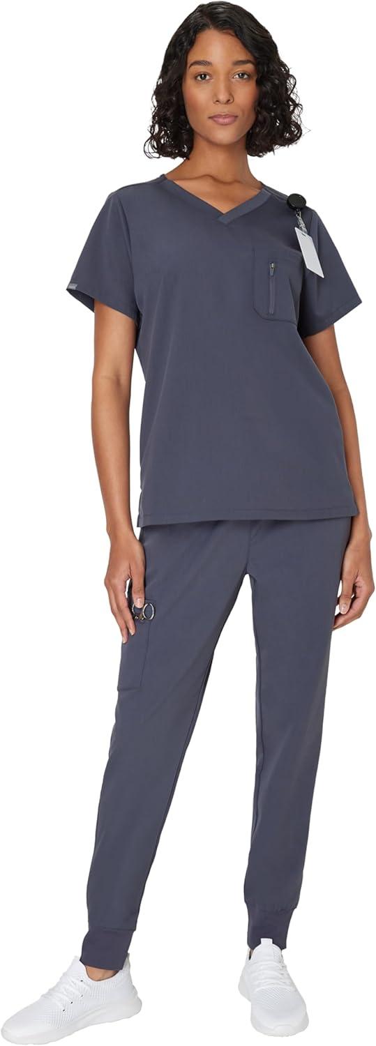 imageHanes Womens Scrub Joggers Comfort Fit Healthcare Pants for Women MoistureWicking Medical Scrubs with Odor ControlPeppercorn Grey