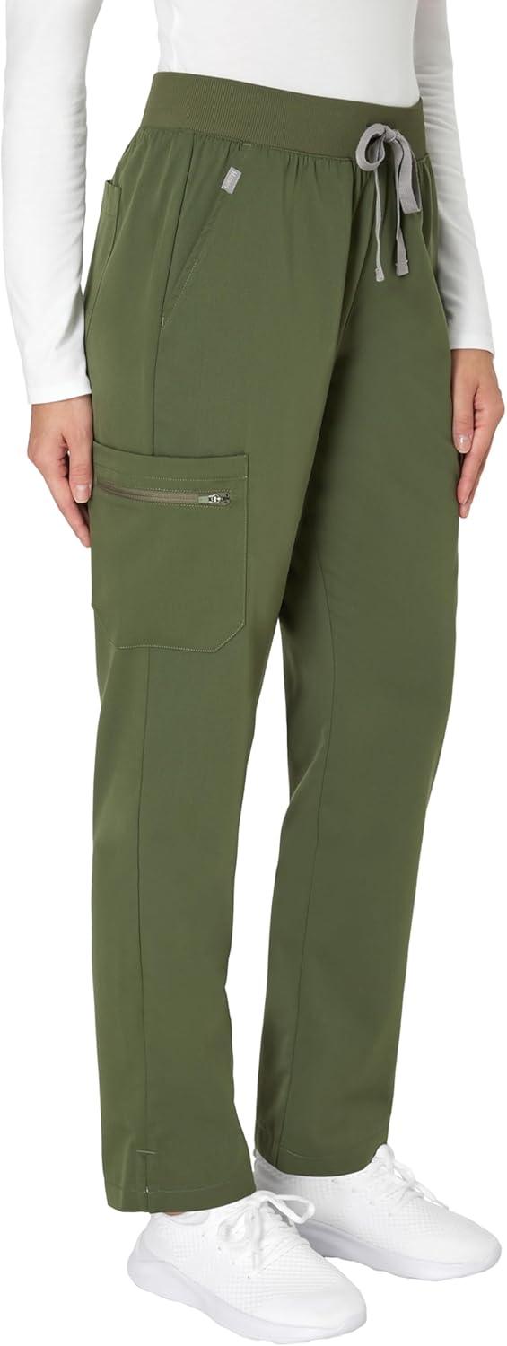 imageHanes Womens Scrub Pants Comfort Fit Healthcare Pants for Women MoistureWicking Medical ScrubsGreen Moss