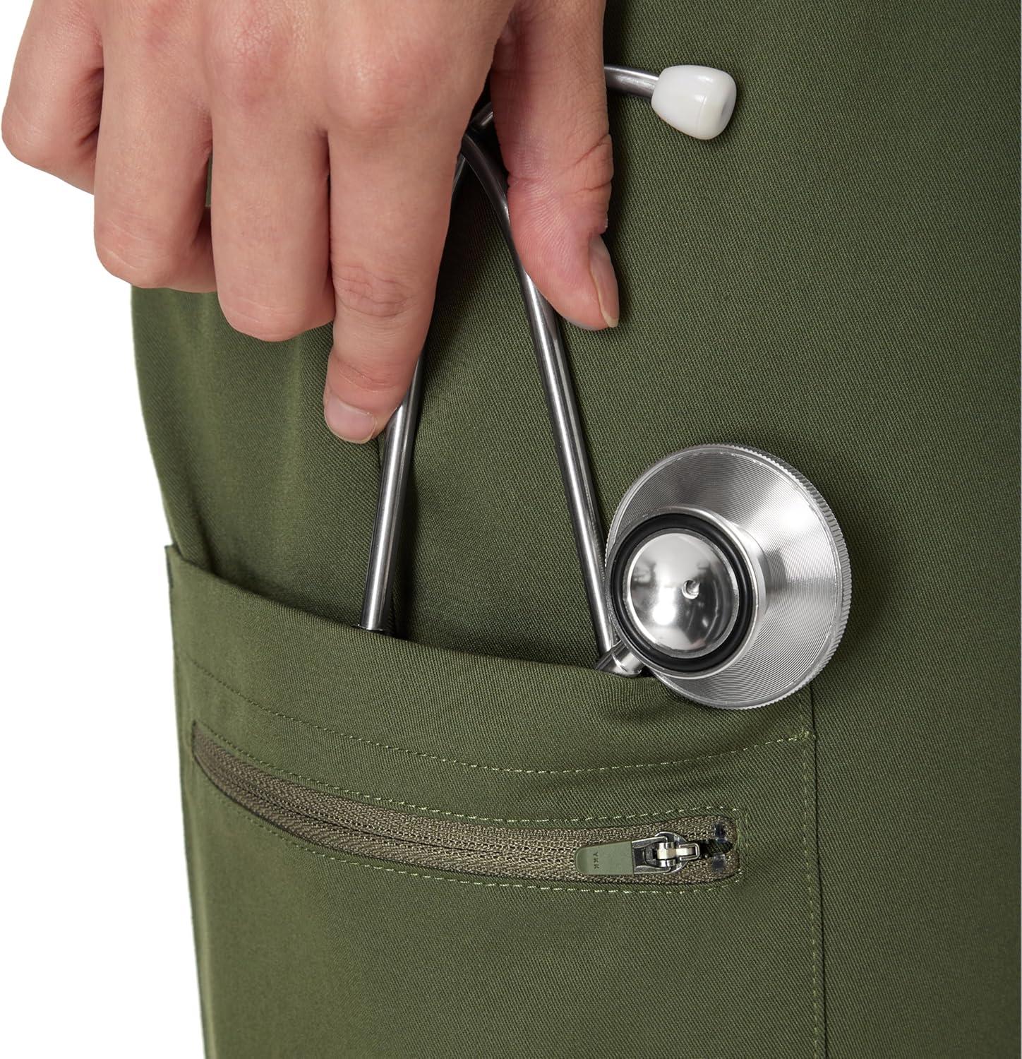 imageHanes Womens Scrub Pants Comfort Fit Healthcare Pants for Women MoistureWicking Medical ScrubsGreen Moss