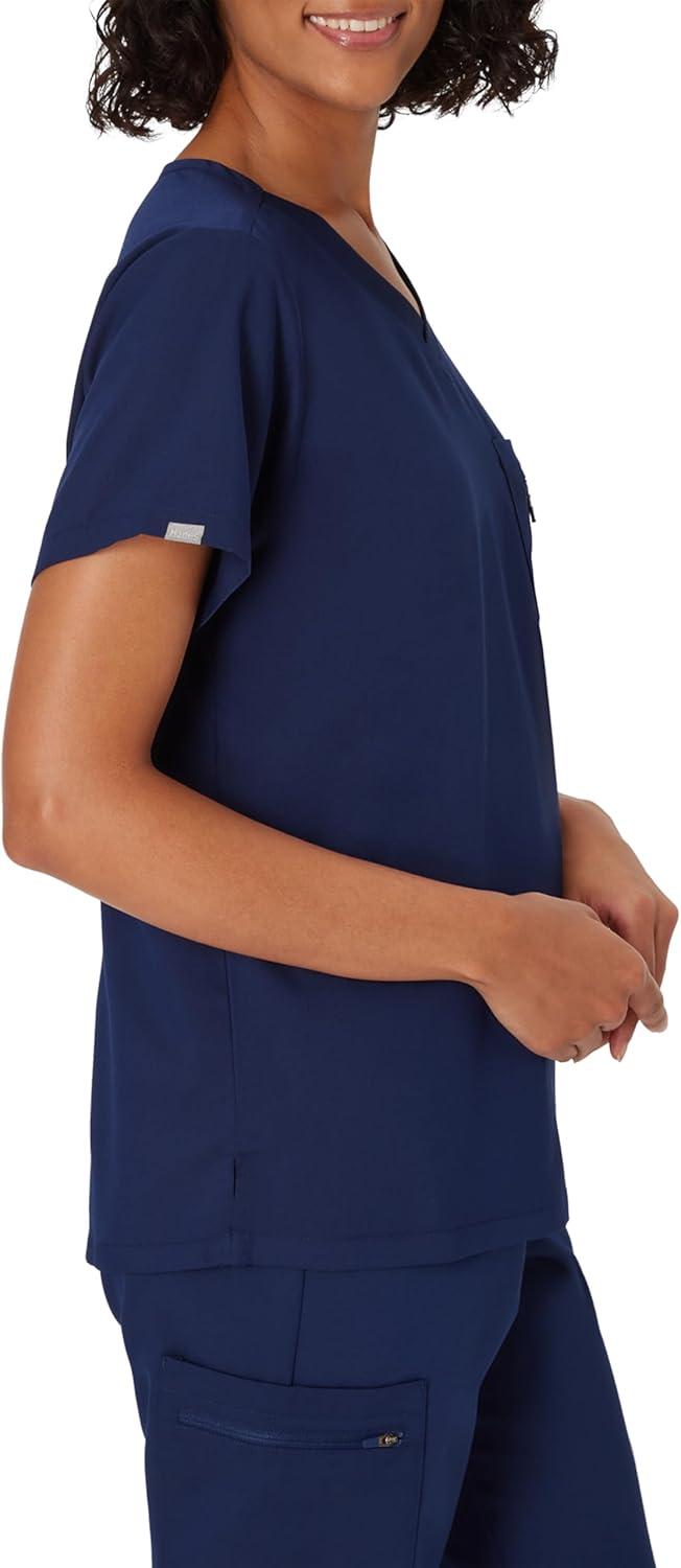 imageHanes Womens Scrub Top Comfort Fit 1Pocket Healthcare Top for Women MoistureWicking Medical ScrubsAthletic Navy