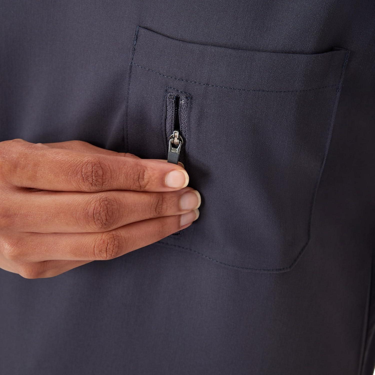 imageHanes Womens Scrub Top Comfort Fit 1Pocket Healthcare Top for Women MoistureWicking Medical ScrubsPeppercorn Grey