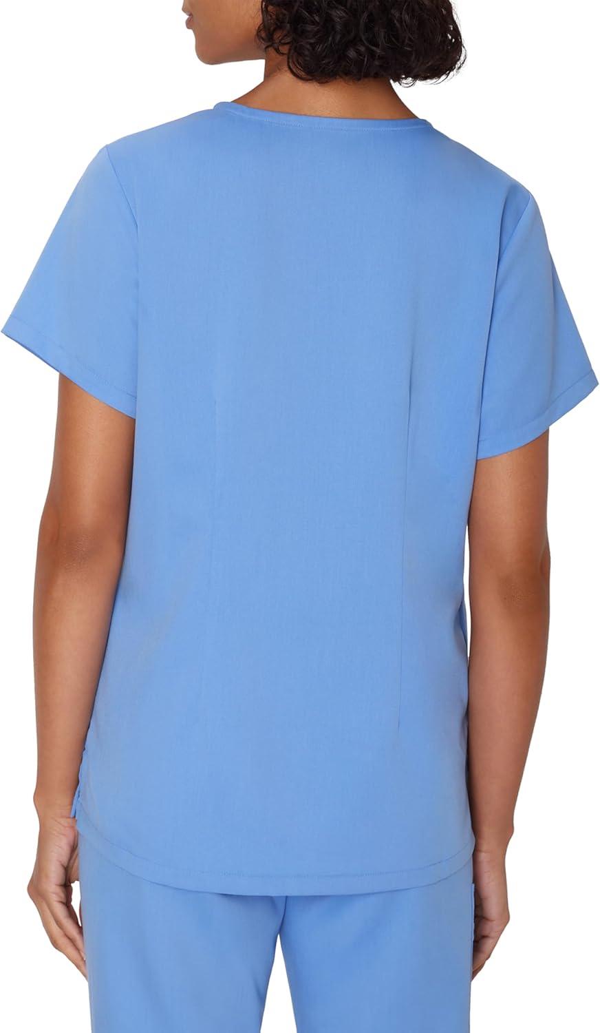 imageHanes Womens Scrub Top Comfort Fit 3Pocket Healthcare Top for Women MoistureWicking Medical Scrub ShirtCeil Blue 2