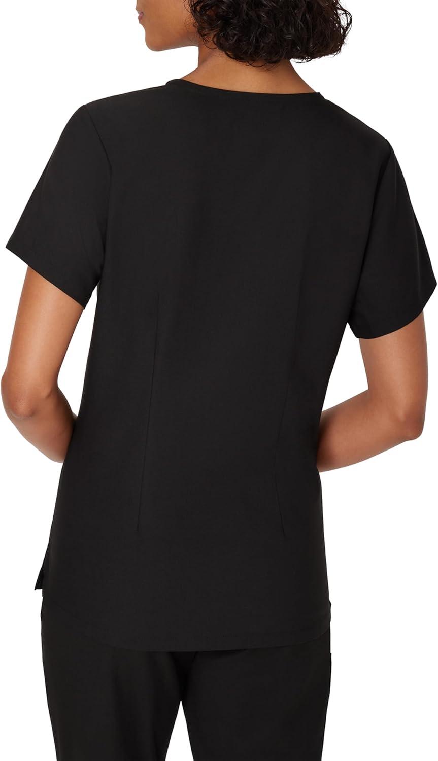 imageHanes Womens Scrub Top Comfort Fit 3Pocket Healthcare Top for Women MoistureWicking Medical Scrub ShirtNew Ebony