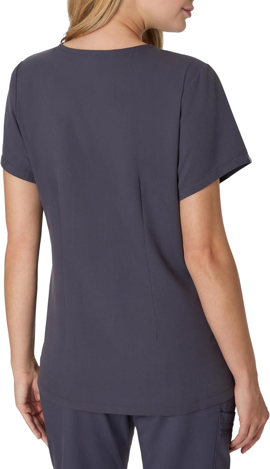 imageHanes Womens Scrub Top Comfort Fit 3Pocket Healthcare Top for Women MoistureWicking Medical Scrub ShirtPeppercorn Grey