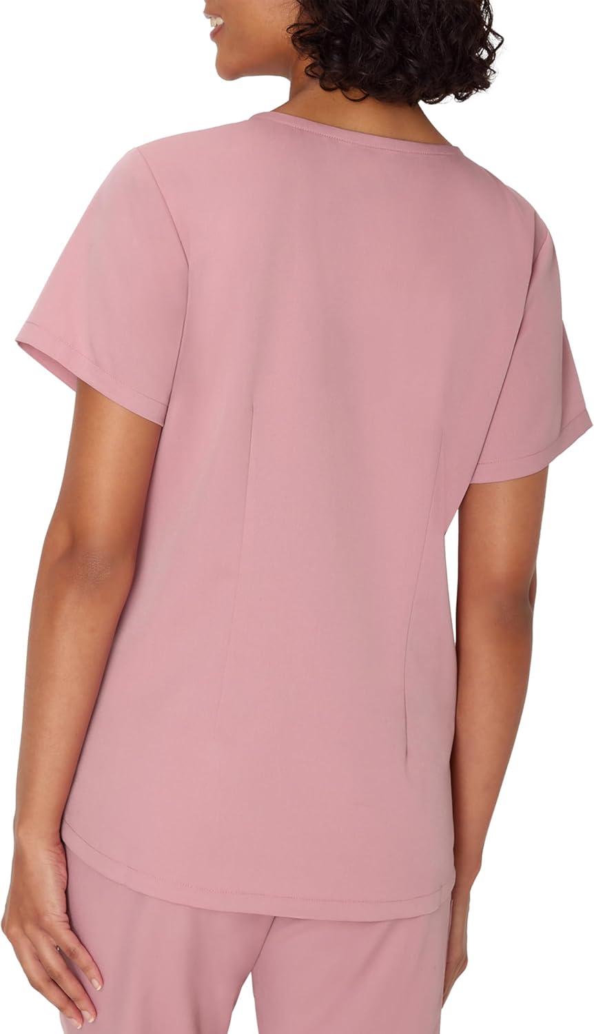 imageHanes Womens Scrub Top Comfort Fit 3Pocket Healthcare Top for Women MoistureWicking Medical Scrub ShirtPink Mauve