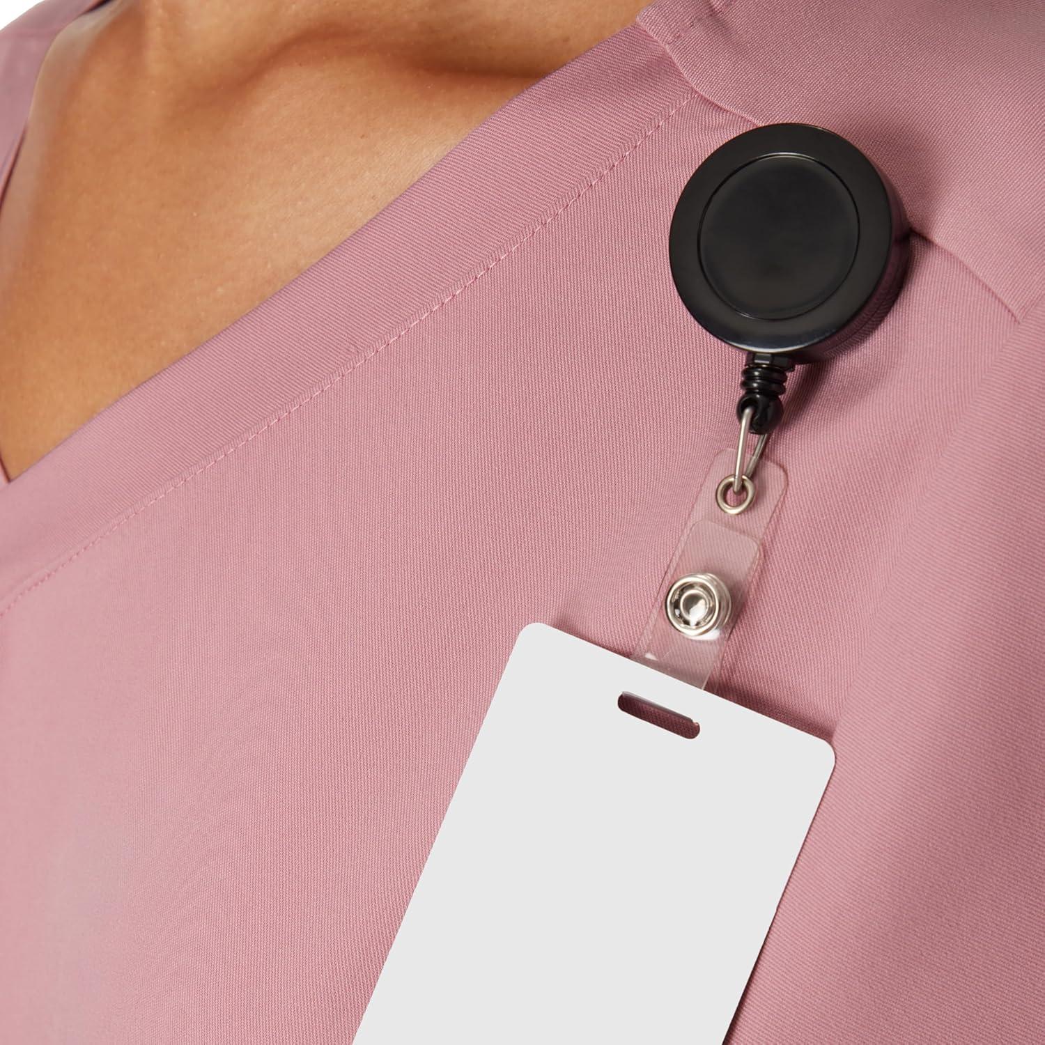 imageHanes Womens Scrub Top Comfort Fit 3Pocket Healthcare Top for Women MoistureWicking Medical Scrub ShirtPink Mauve