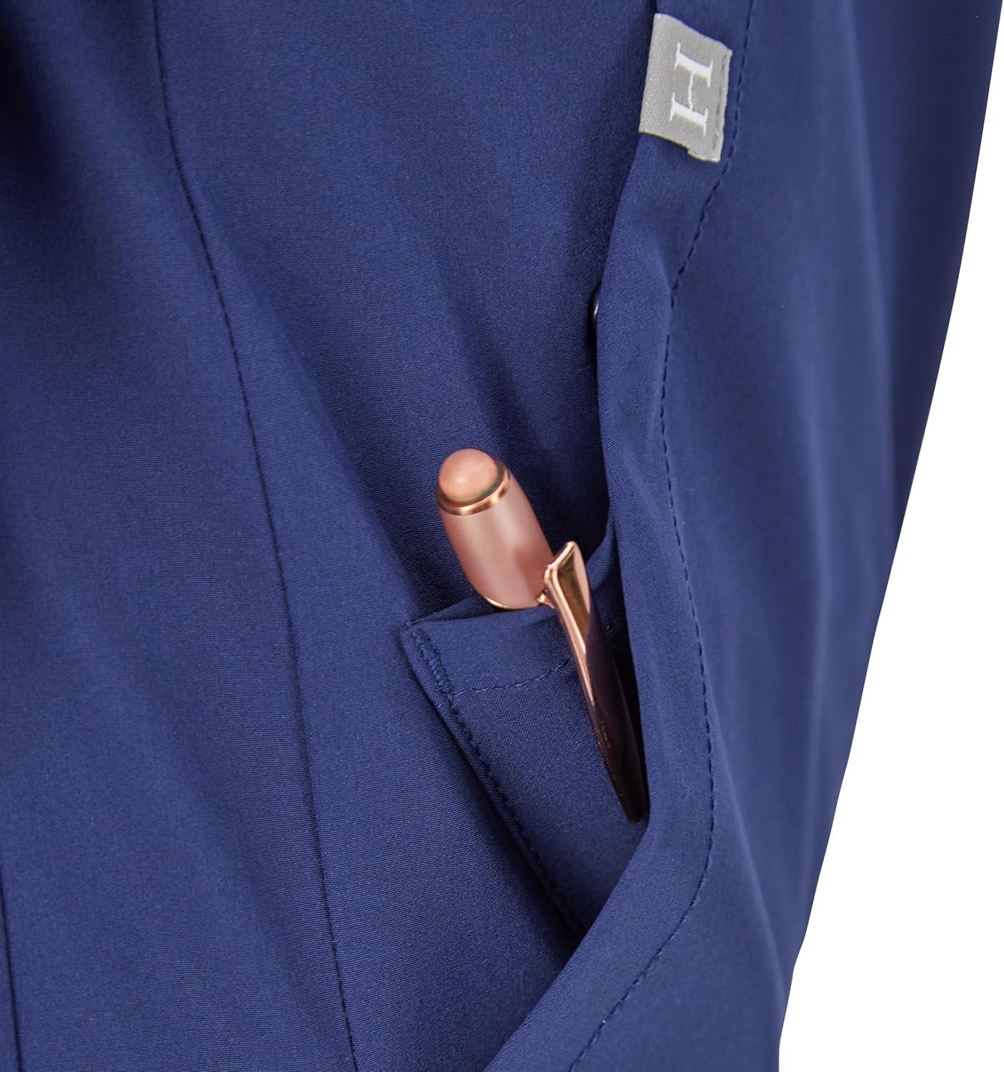 imageHanes Womens Scrubs Bomber Jacket ZipUp Healthcare Scrub Jacket for Women Moisture WickingAthletic Navy