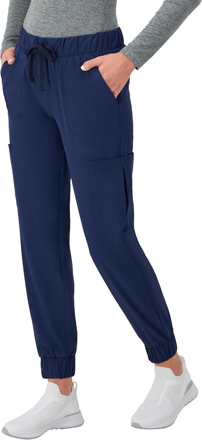 imageHanes Womens Scrubs Cargo Joggers Healthcare Scrub Joggers for Women Moisture WickingAthletic Navy