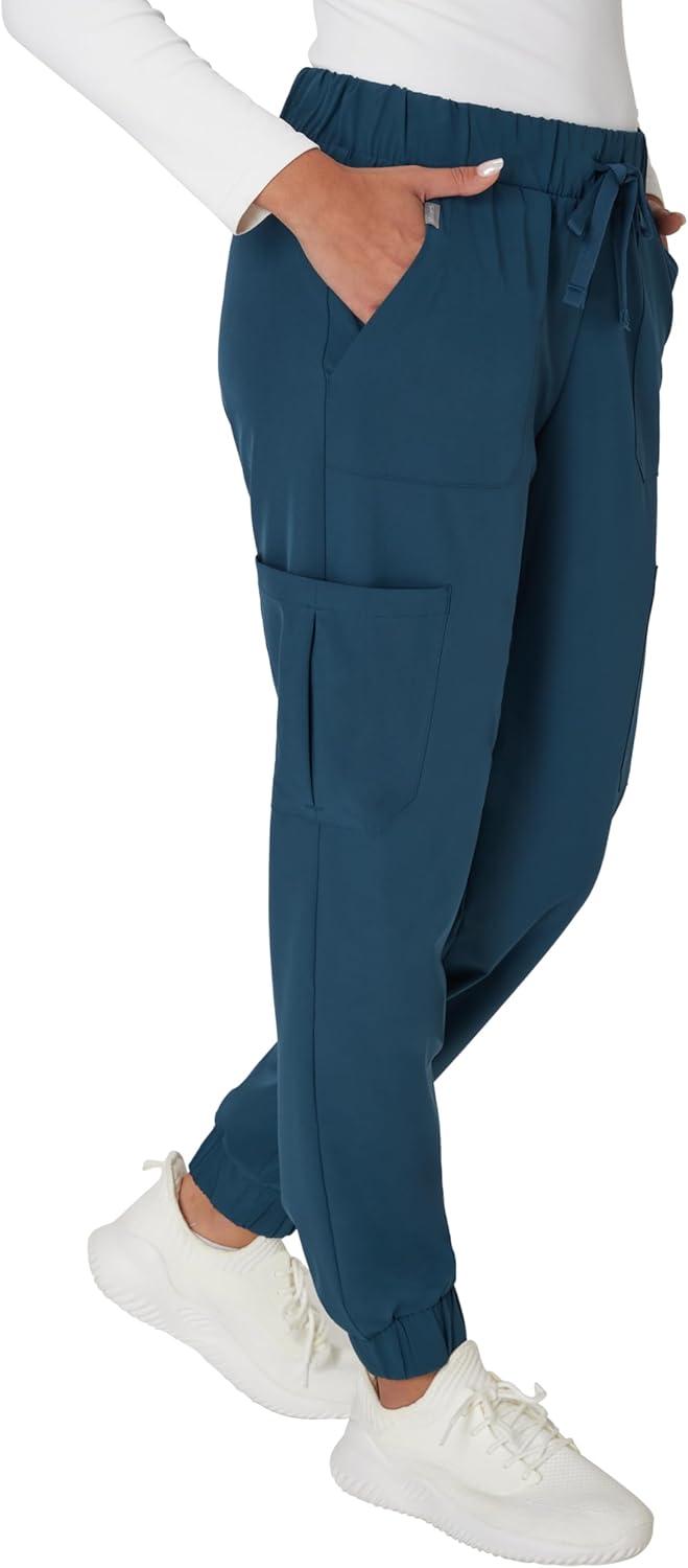 imageHanes Womens Scrubs Cargo Joggers Healthcare Scrub Joggers for Women Moisture WickingCaribbean Blue