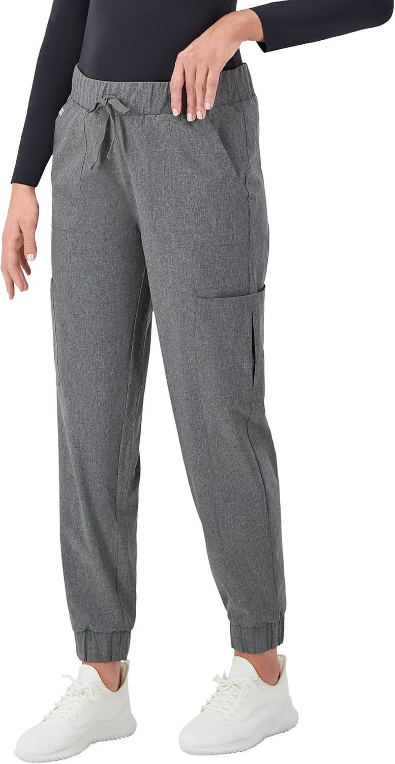 imageHanes Womens Scrubs Cargo Joggers Healthcare Scrub Joggers for Women Moisture WickingEbony Heather