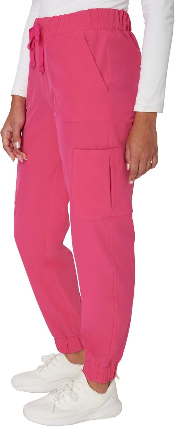 imageHanes Womens Scrubs Cargo Joggers Healthcare Scrub Joggers for Women Moisture WickingFuchsia Pink