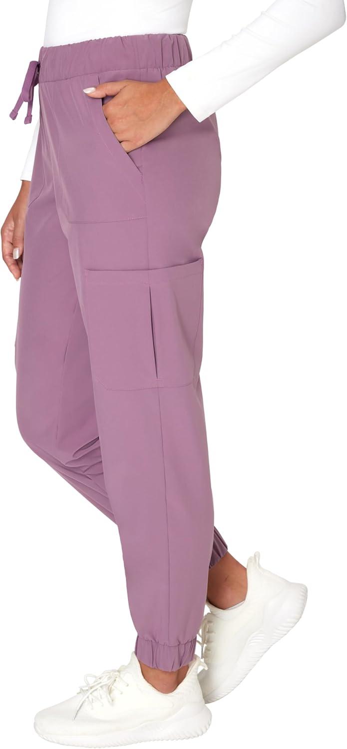 imageHanes Womens Scrubs Cargo Joggers Healthcare Scrub Joggers for Women Moisture WickingPurple Mauve