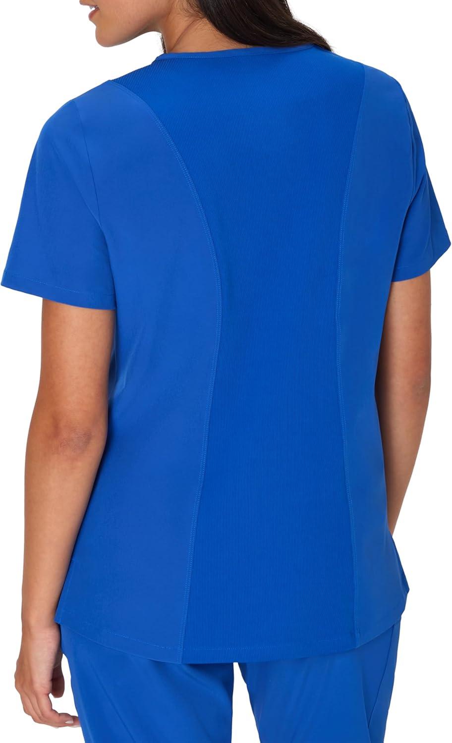 imageHanes Womens Scrubs Healthcare Top MoistureWicking Stretch Scrub Shirts Ribbed Back PanelRoyal Blue