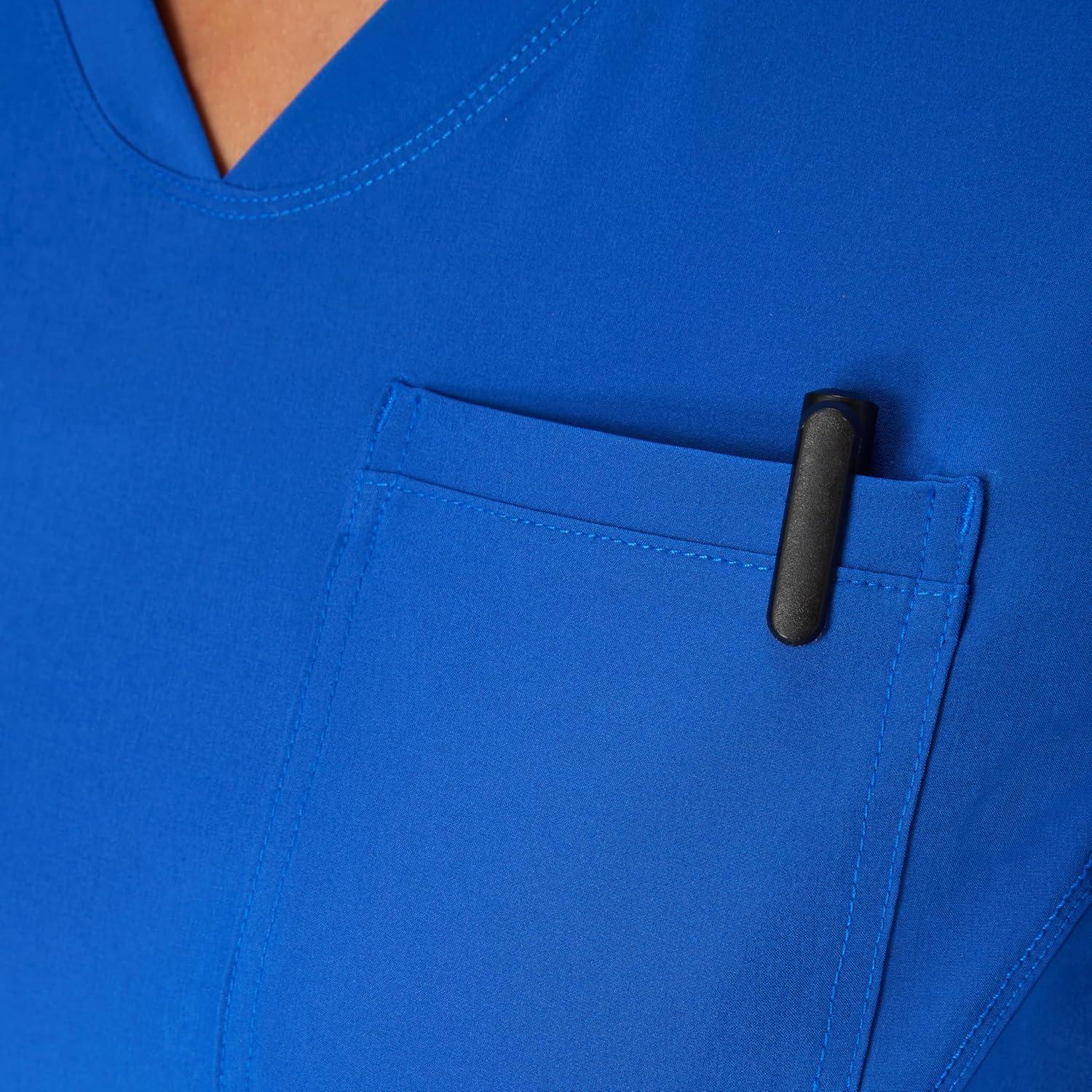 imageHanes Womens Scrubs Healthcare Top MoistureWicking Stretch Scrub Shirts Ribbed Back PanelRoyal Blue