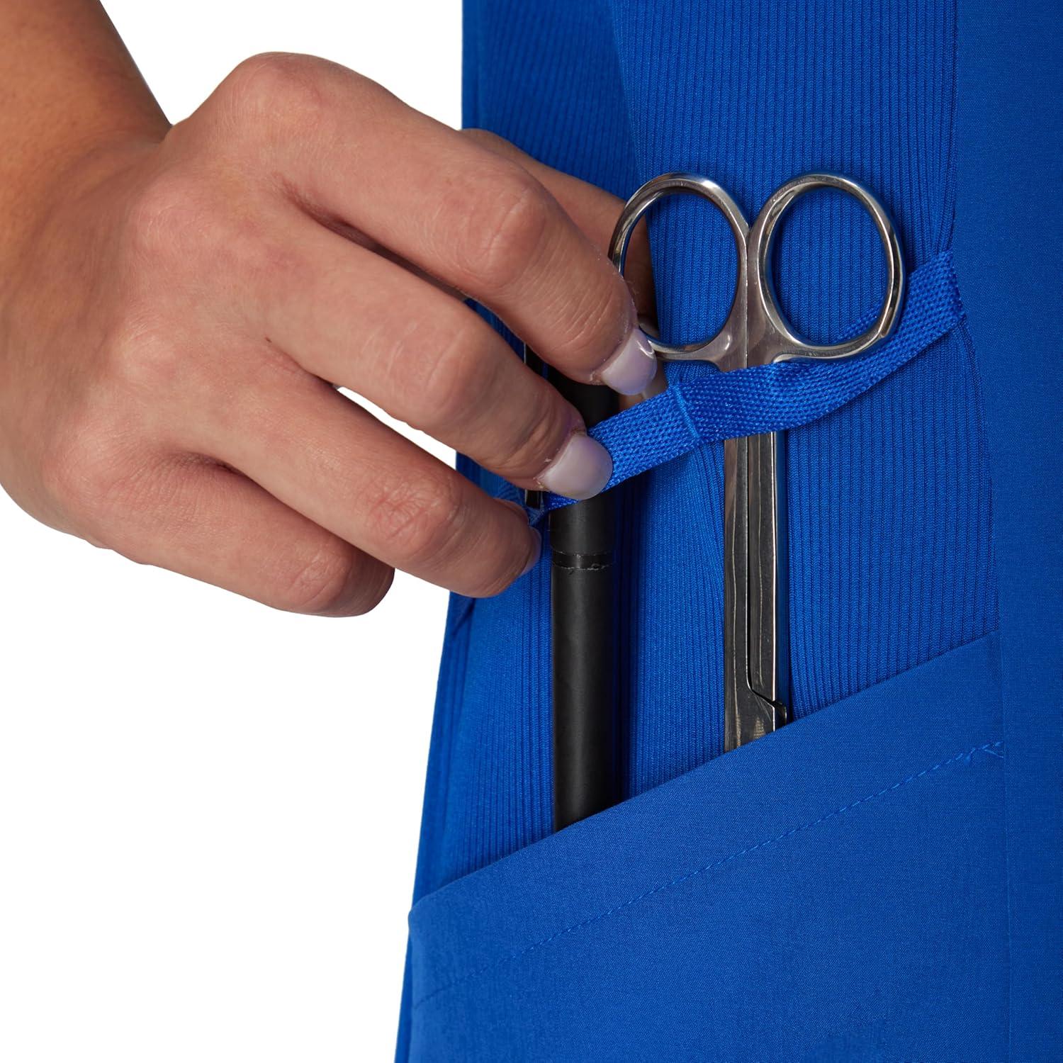 imageHanes Womens Scrubs Healthcare Top MoistureWicking Stretch Scrub Shirts Ribbed Side PanelsRoyal Blue