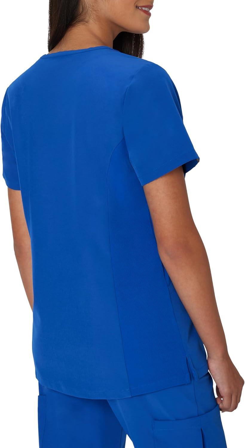 imageHanes Womens Scrubs Healthcare Top MoistureWicking Stretch Scrub Shirts Ribbed Side PanelsRoyal Blue