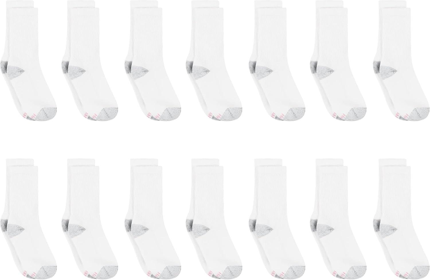 imageHanes Womens Socks MoistureWicking Crew or Ankle Socks for Women 14PackWhite 14 Pack