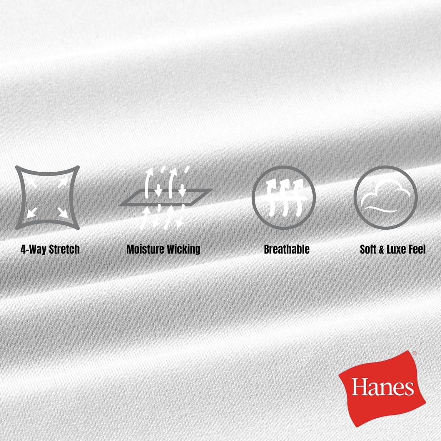 imageHanes Womens Sports Bra Moves Racerback Crop Top Yoga Bras for Women Stretch Sports Crop Top with Cutout WickingWhite