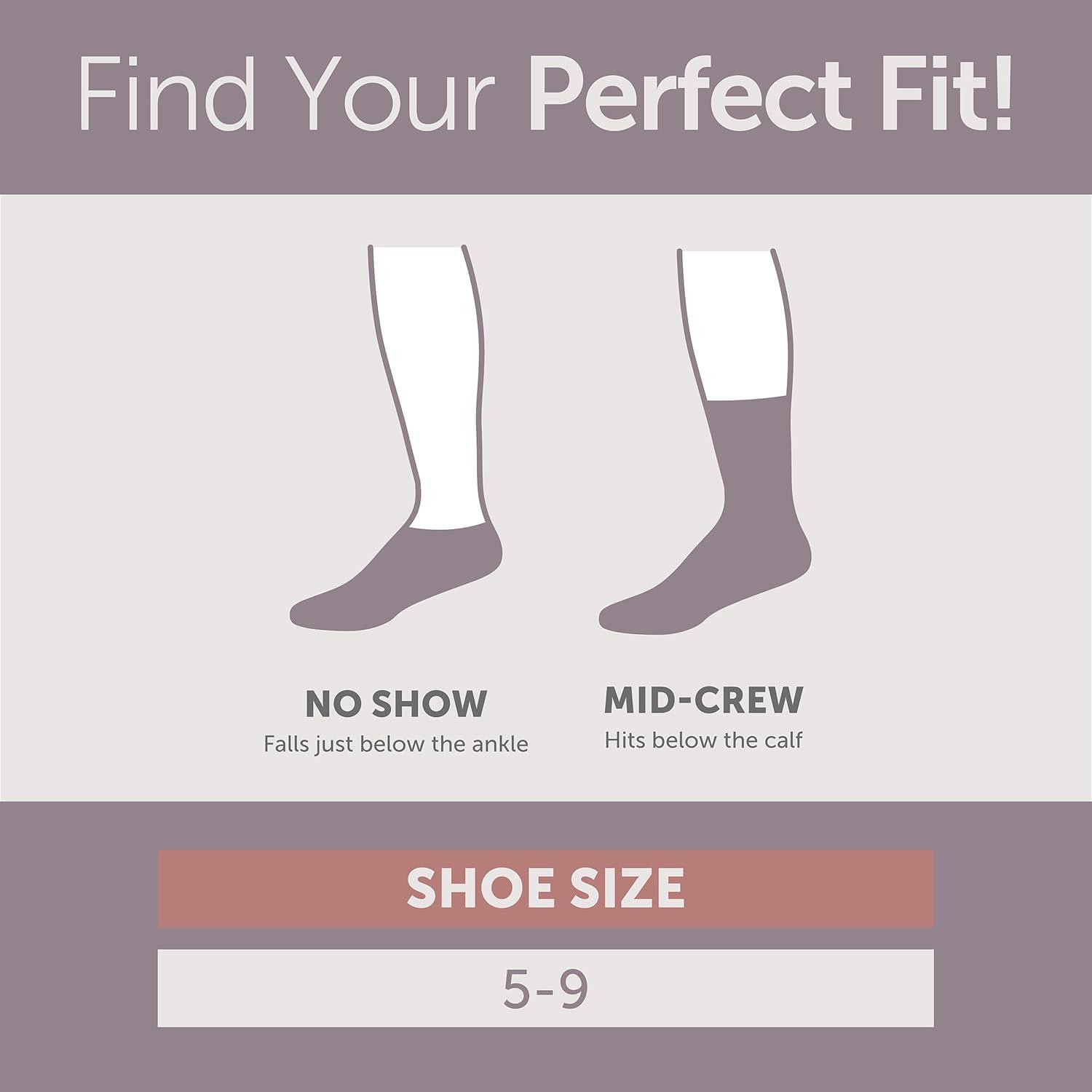 imageHanes Womens Supersoft Socks Stretch No Show and Mid Crew Socks 6pairsBlueWhite