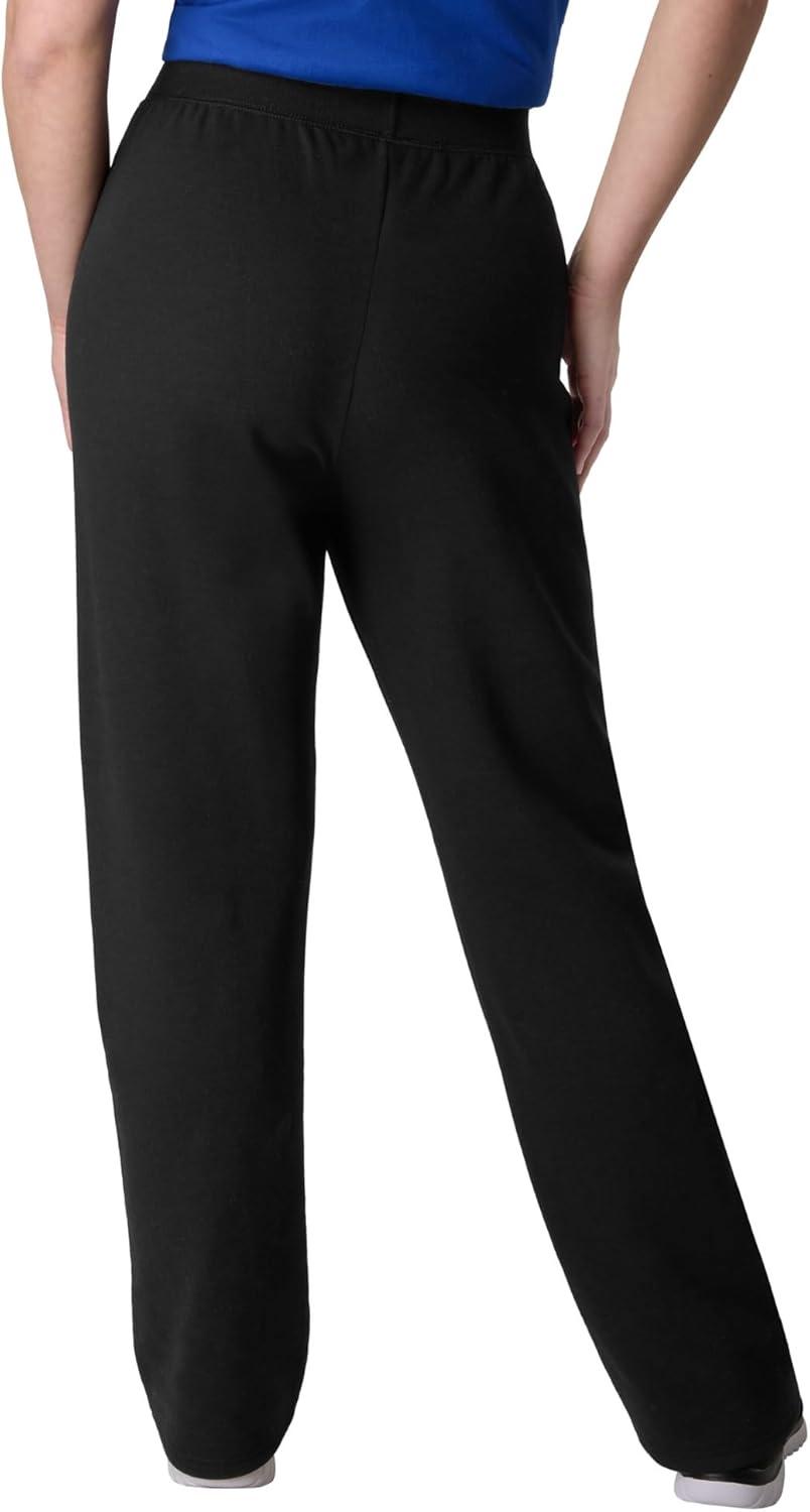imageHanes Womens Sweatpants EcoSmart Fleece Pocketless OpenBottom Sweatpant Regular ampamp PetiteEbony