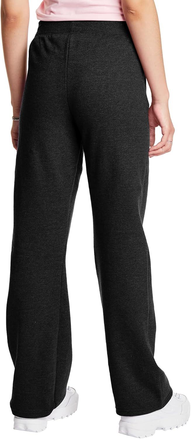 imageHanes Womens Sweatpants EcoSmart Fleece Pocketless OpenBottom Sweatpant Regular ampamp PetiteEbony