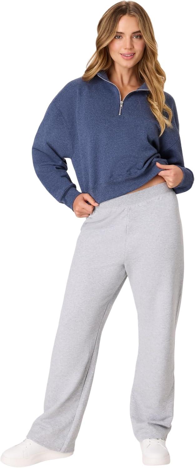 imageHanes Womens Sweatpants EcoSmart Fleece Pocketless OpenBottom Sweatpant Regular ampamp PetiteLight Steel