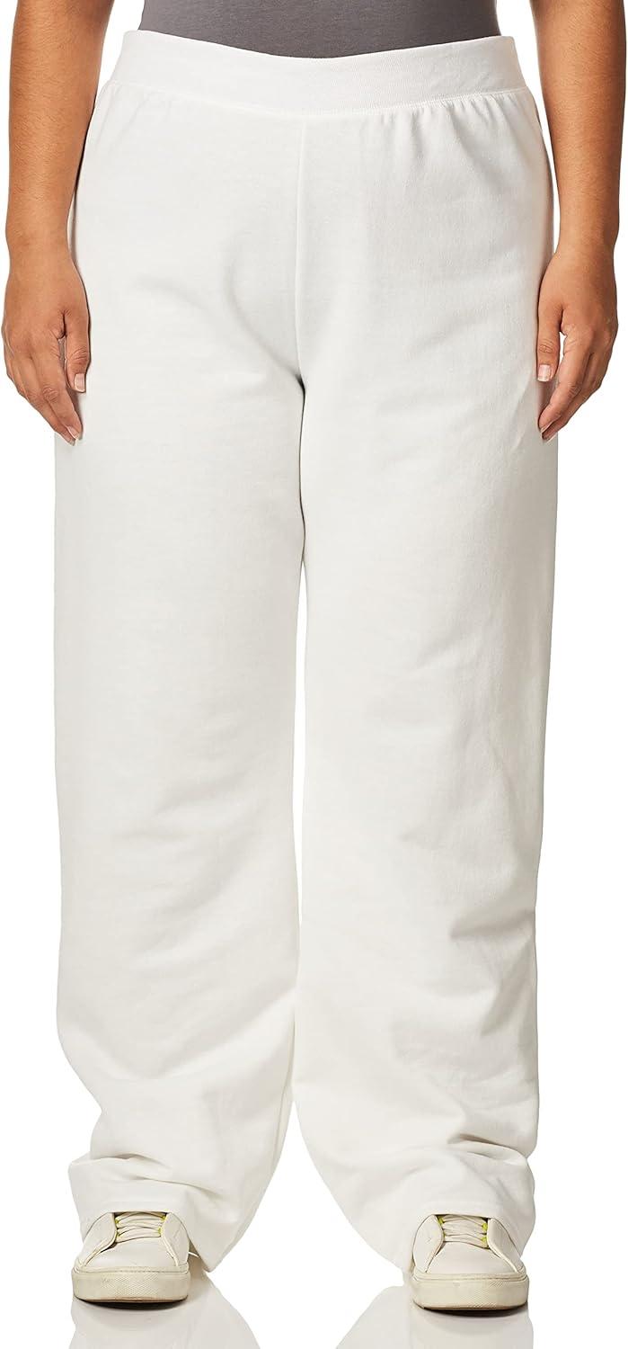 imageHanes Womens Sweatpants EcoSmart Fleece Pocketless OpenBottom Sweatpant Regular ampamp PetiteWhite