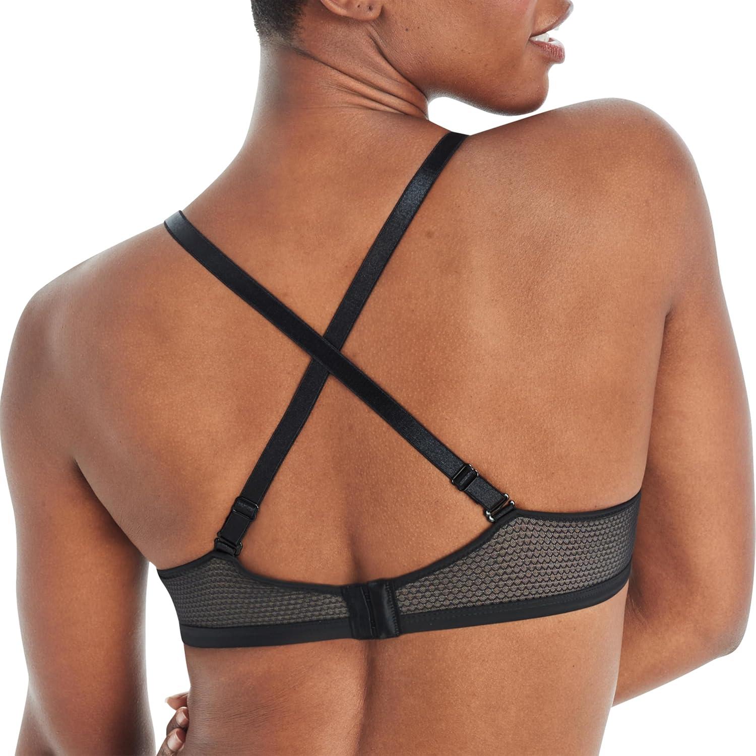 imageHanes Womens TShirt Bra Pack Oh So Light Wireless Bra for Women Convertible Straps 2PackBlackBlack