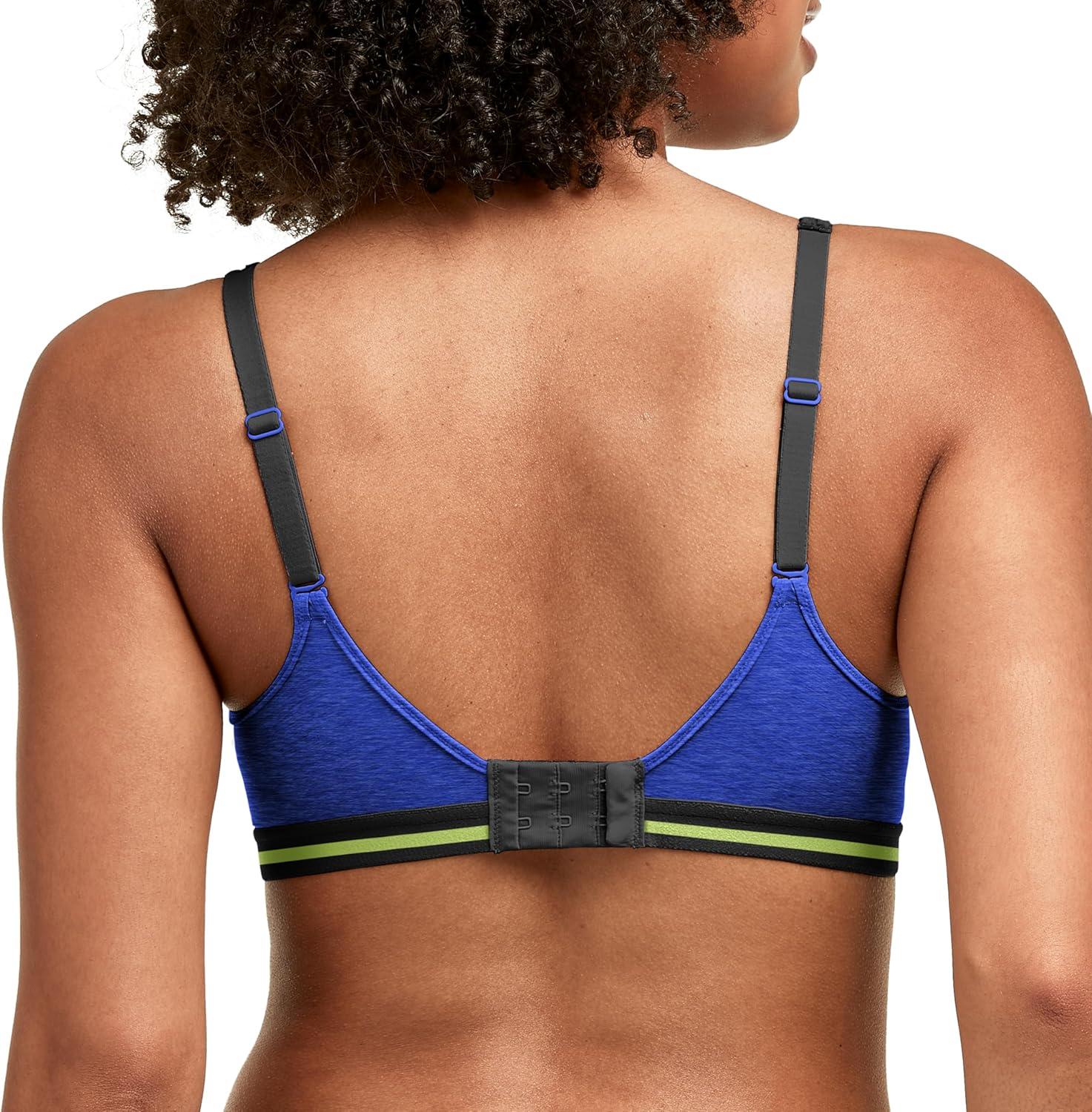 imageHanes Womens XTemp Wireless Bra Cooling Mesh TShirt Bra ComfortFlex Fit Wirefree BraClematis Blue HeatherBlack