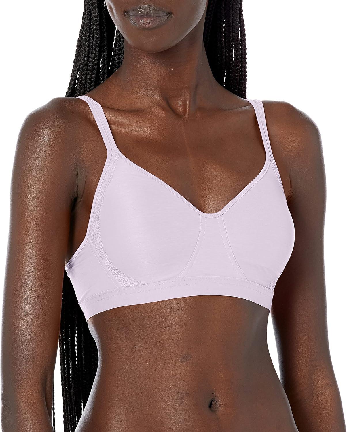 imageHanes Womens XTemp Wireless Bra Cooling Mesh TShirt Bra ComfortFlex Fit Wirefree BraTutu Violet Heather