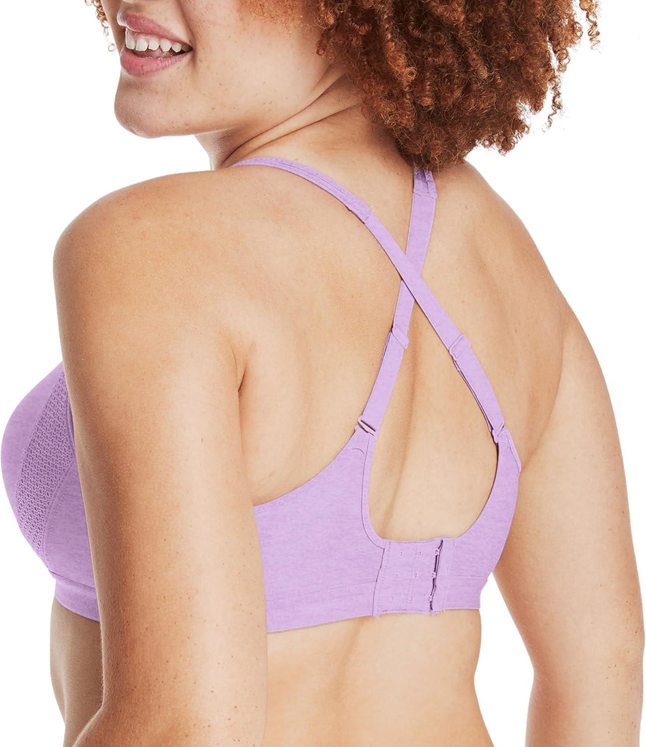 imageHanes Womens XTemp Wireless Bra Cooling Mesh TShirt Bra ComfortFlex Fit Wirefree BraTutu Violet Heather