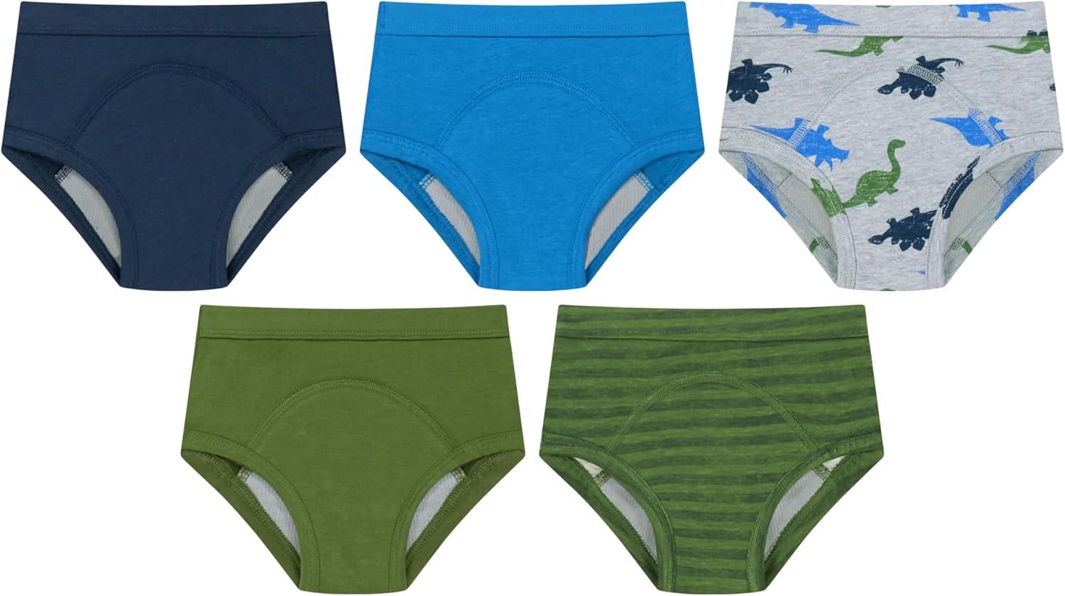 imageHanes babyboys Potty Training Underwear Brief 5 Pairs Heavy Absorbency Toddler Boys Cotton Training UnderwearBlueStripes
