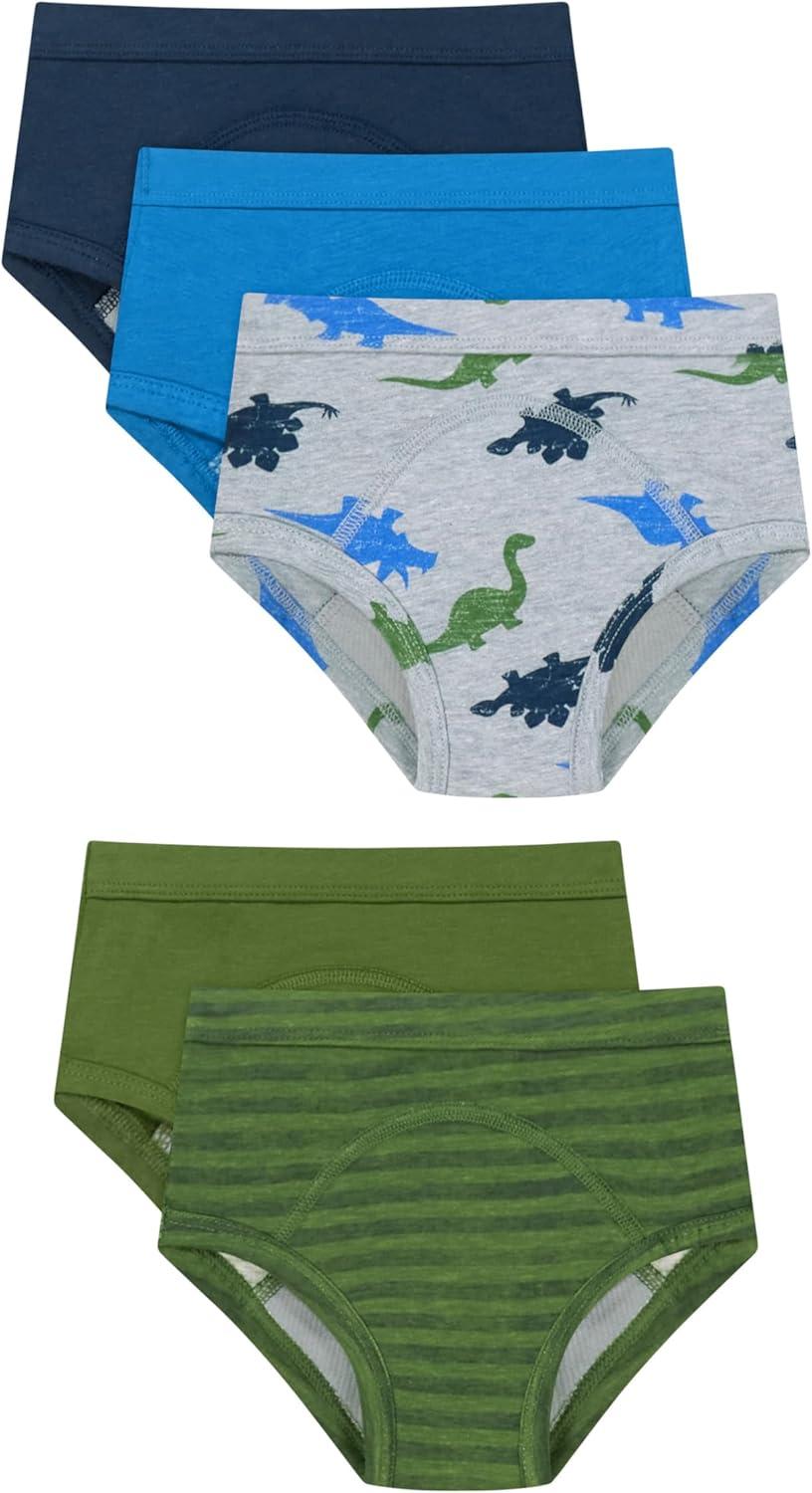 imageHanes babyboys Potty Training Underwear Brief 5 Pairs Heavy Absorbency Toddler Boys Cotton Training UnderwearBlueStripes