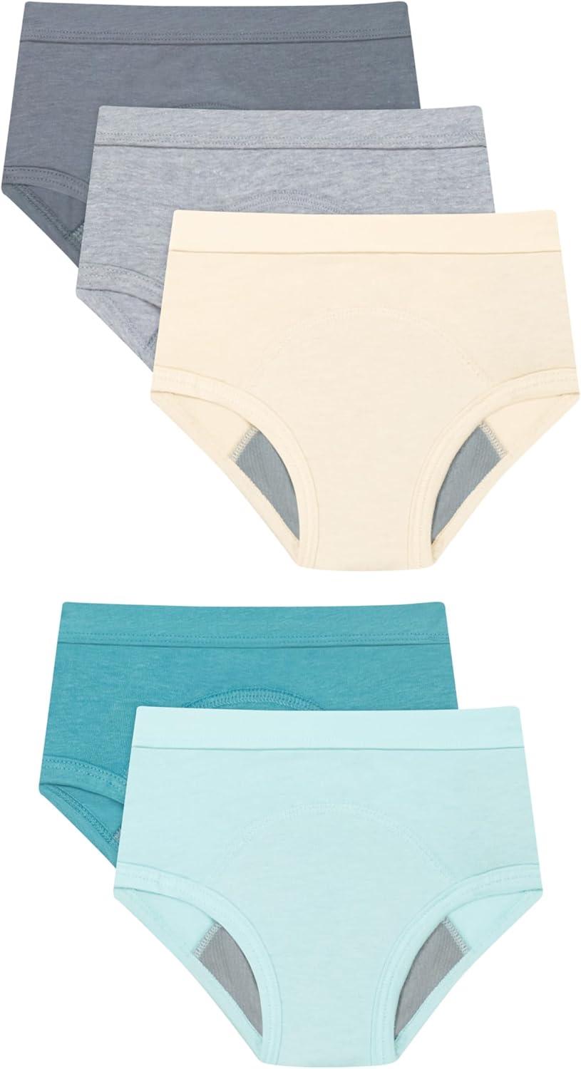 imageHanes babyboys Potty Training Underwear Brief 5 Pairs Heavy Absorbency Toddler Boys Cotton Training UnderwearSeafoamBeigeGrey