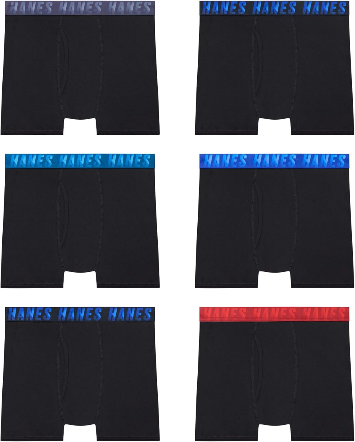 imageHanes boys Moves Breathable Boxer Brief Underwear Performance Stretch Boxer Briefs for Boys Moisturewicking 6pkBlack