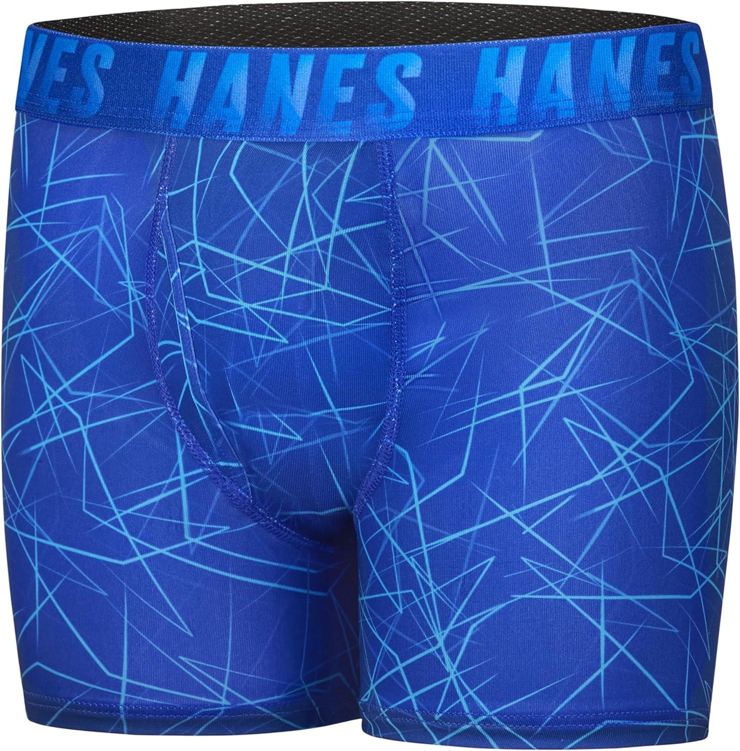 imageHanes boys Moves Breathable Boxer Brief Underwear Performance Stretch Boxer Briefs for Boys Moisturewicking 6pkBlueBlackRedLime Print