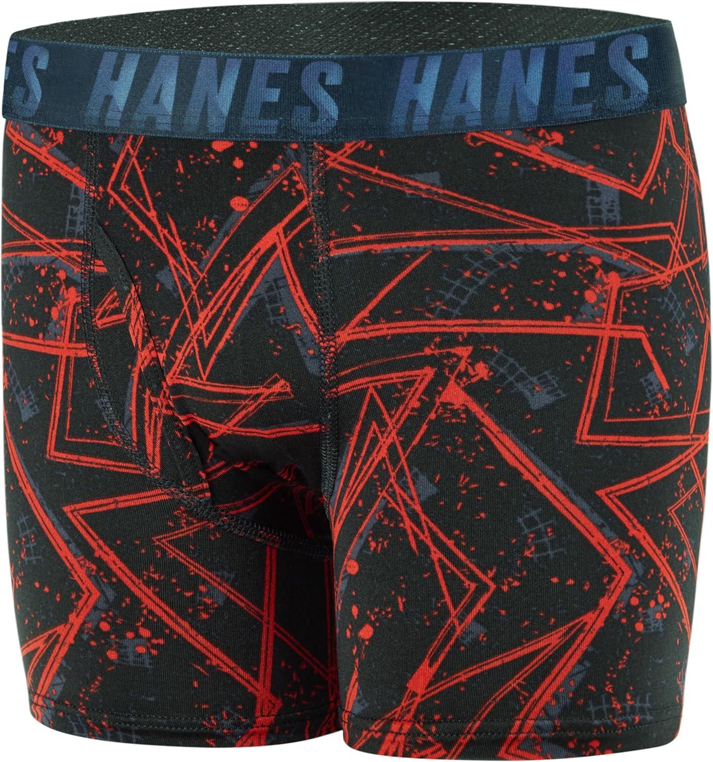 imageHanes boys Moves Breathable Boxer Brief Underwear Performance Stretch Boxer Briefs for Boys Moisturewicking 6pkBlueRedPurple Print