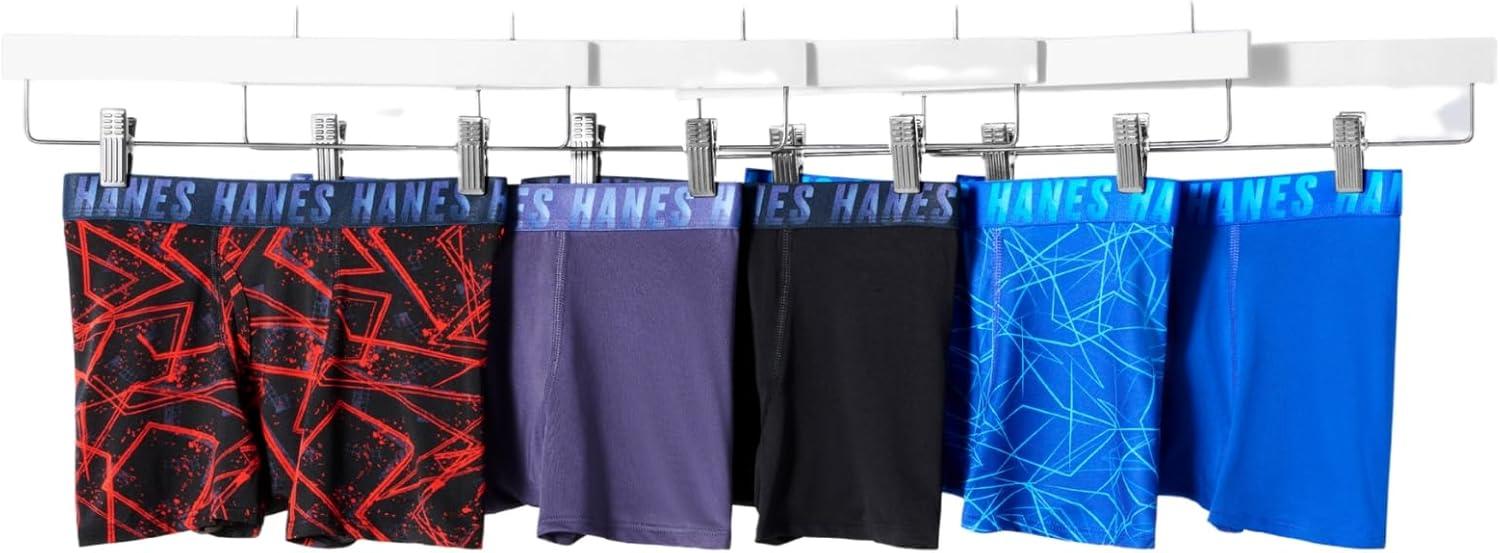 imageHanes boys Moves Breathable Boxer Brief Underwear Performance Stretch Boxer Briefs for Boys Moisturewicking 6pkBlueRedPurple Print