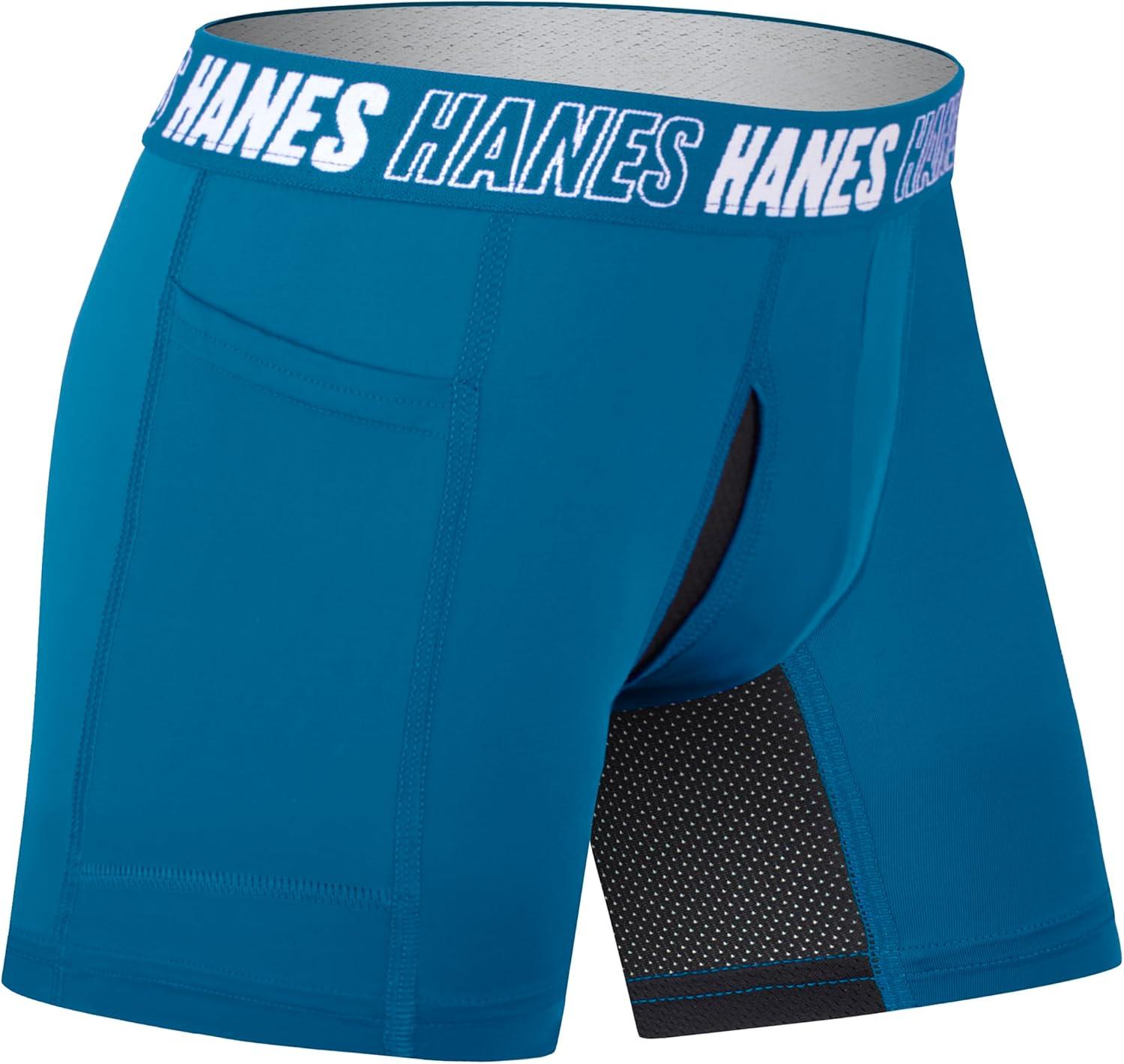 imageHanes boys Moves Underwear Antichafe Boxer Briefs for Boys 6packBlackBlueLime Regular Leg