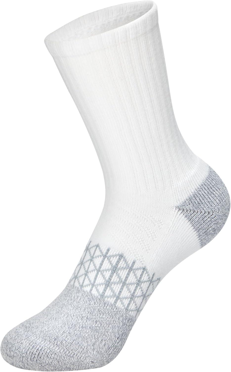 imageHanes girls Cushioned Crew Socks Absolute Active Crew Socks for Girls Moisturewicking 6pairsAnkle WhiteBlue