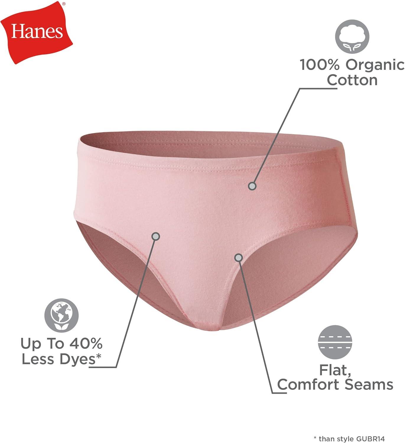 imageHanes girls Organic Underwear Brief ampamp Hipster Toddler ampamp Girl Sizes Pure Comfort Organic 100 Cotton Panties 8packBrief Pink Blue Solids Patterns