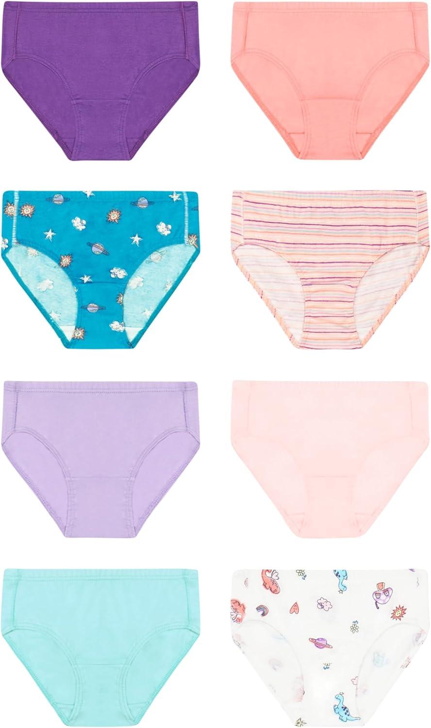imageHanes girls Organic Underwear Brief ampamp Hipster Toddler ampamp Girl Sizes Pure Comfort Organic 100 Cotton Panties 8packPeachBluePurpleWhite