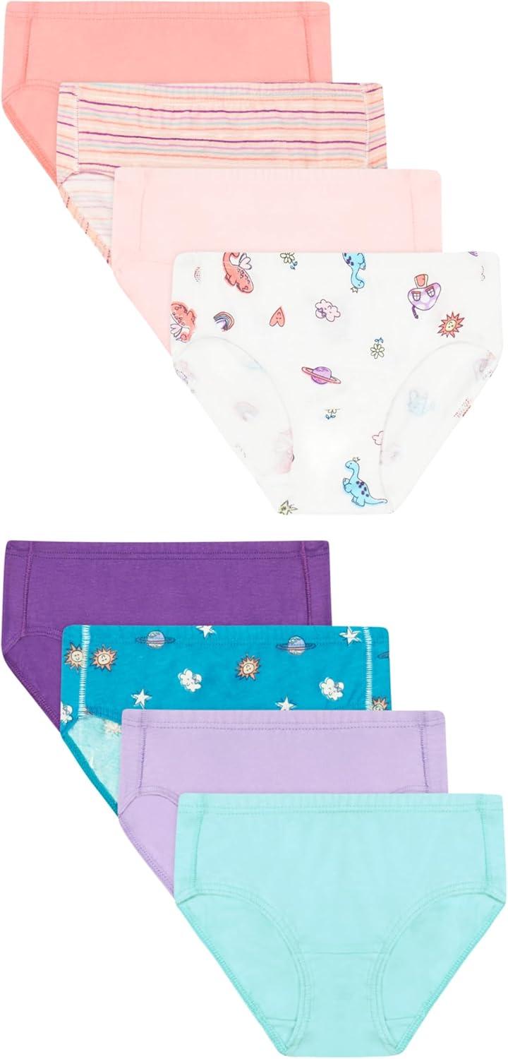 imageHanes girls Organic Underwear Brief ampamp Hipster Toddler ampamp Girl Sizes Pure Comfort Organic 100 Cotton Panties 8packPeachBluePurpleWhite