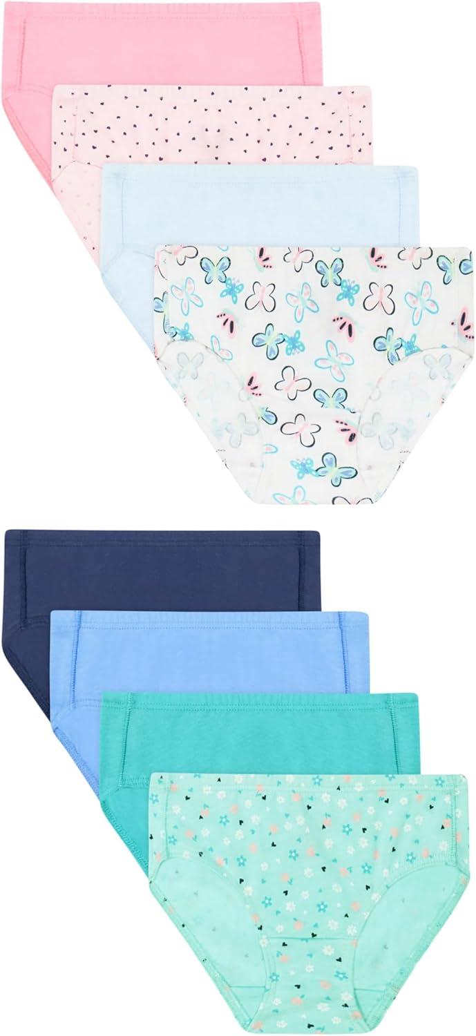 imageHanes girls Organic Underwear Brief ampamp Hipster Toddler ampamp Girl Sizes Pure Comfort Organic 100 Cotton Panties 8packPinkBlueTealNavy
