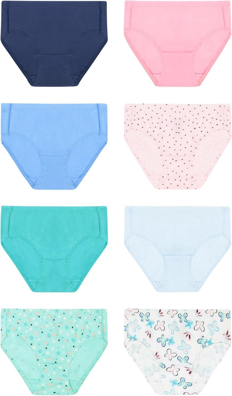 imageHanes girls Organic Underwear Brief ampamp Hipster Toddler ampamp Girl Sizes Pure Comfort Organic 100 Cotton Panties 8packPinkBlueTealNavy