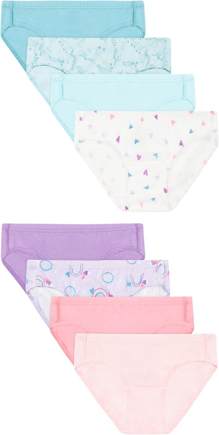 imageHanes girls Organic Underwear Brief ampamp Hipster Toddler ampamp Girl Sizes Pure Comfort Organic 100 Cotton Panties 8packPurpleBluePink