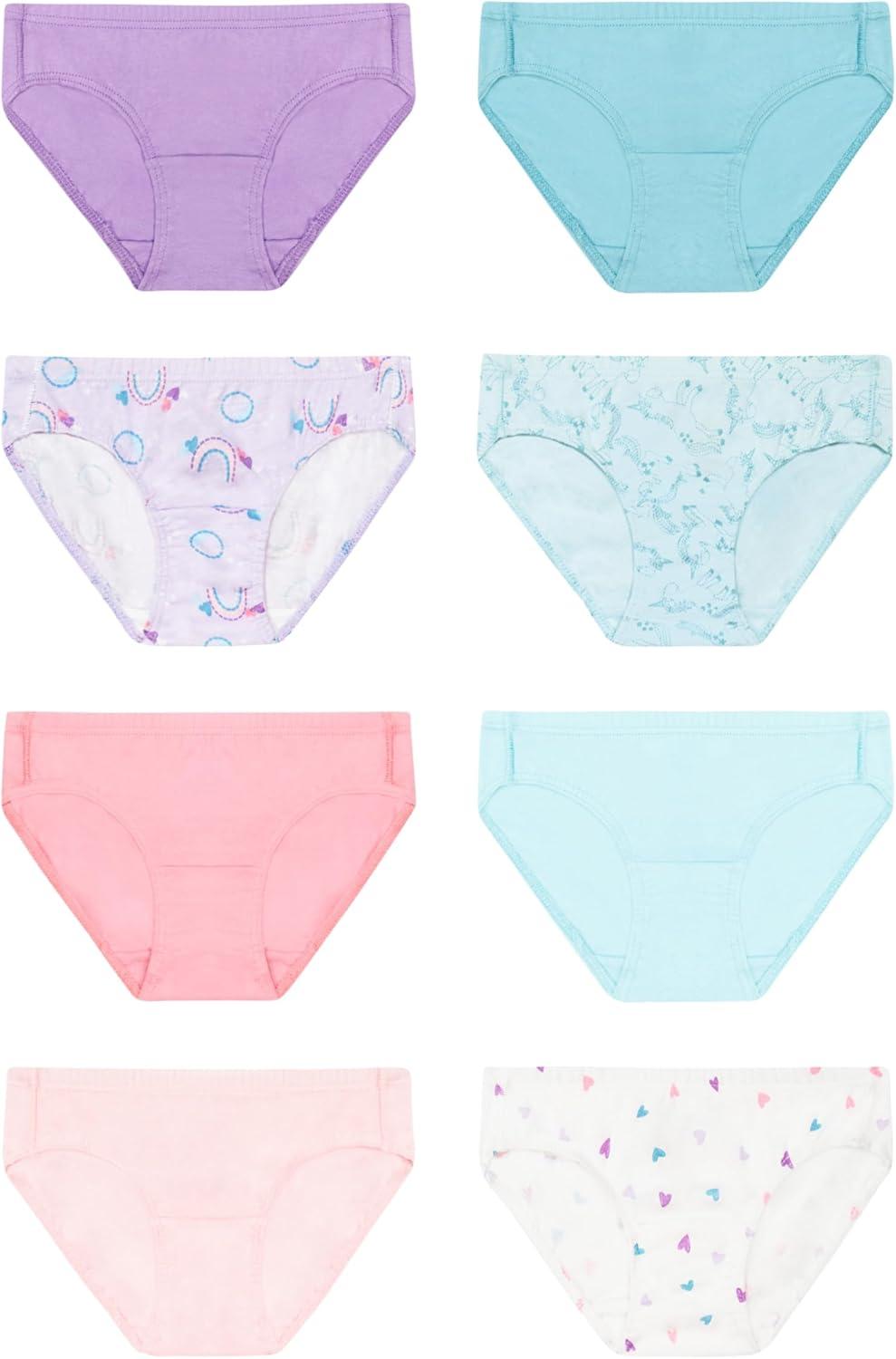 imageHanes girls Organic Underwear Brief ampamp Hipster Toddler ampamp Girl Sizes Pure Comfort Organic 100 Cotton Panties 8packPurpleBluePink