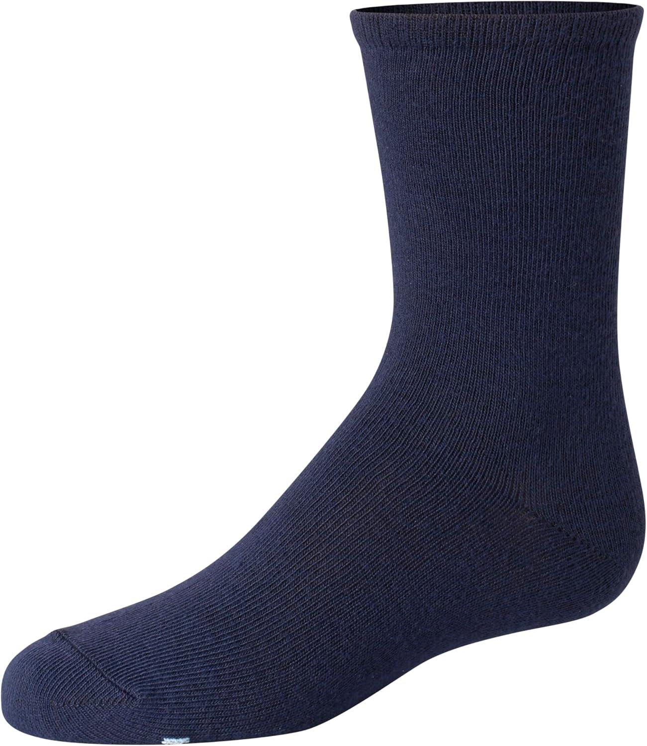 imageHanes girls Uniform Crew Socks Plain White Crew Socks Knit Crew Socks for Girls 10pairsNavy 10 Pair